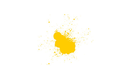 yellow watercolor brush splash splatter on white background vectorのイラスト素材