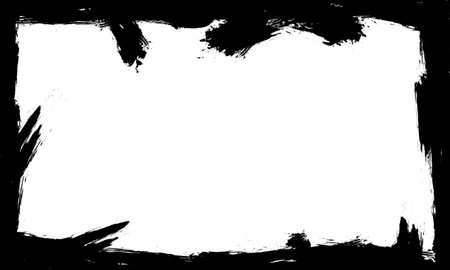 black grunge brush lines stroke frame border artistic blank backgroundのイラスト素材