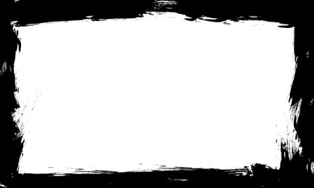 black grunge brush painting border frame blank space backgroundのイラスト素材