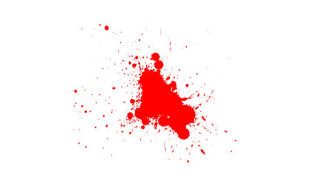 red watercolor brush painting dropped splatter splash on white background vectorのイラスト素材