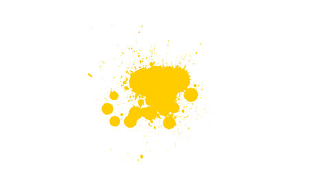 yellow watercolor brush painting splash splatter vectorのイラスト素材