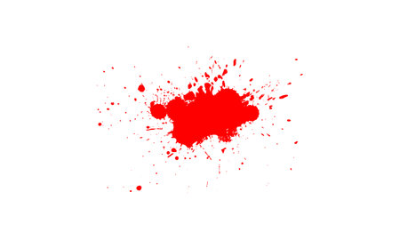 red watercolor brush splash splatter on white background vectorのイラスト素材