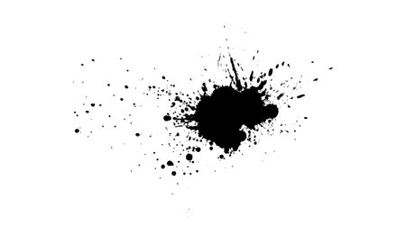 black ink painting splash splatter dirty grunge graphic elementのイラスト素材