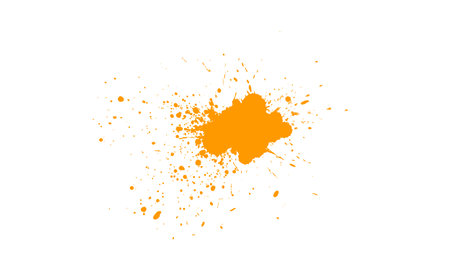 orange watercolor brush splash splatter vectorのイラスト素材
