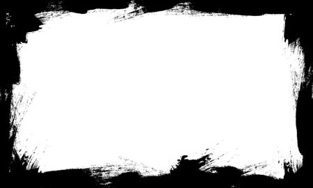 black grunge brush lines stroke frame border artistic blank backgroundのイラスト素材