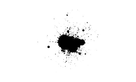 black ink painting splash splatter on white backgroundのイラスト素材