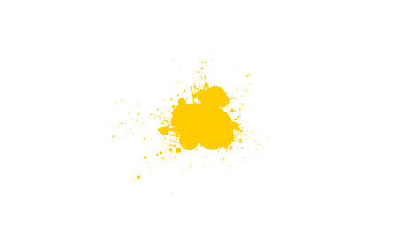yellow watercolor brush painting splash splatter on white background vectorのイラスト素材