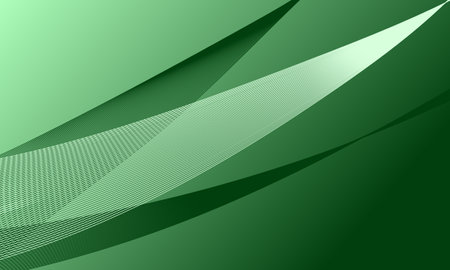 green lines wave curves with soft gradient abstract backgroundのイラスト素材