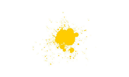 yellow watercolor brush dropped splatter splash dirty grunge graphic on white backgroundのイラスト素材