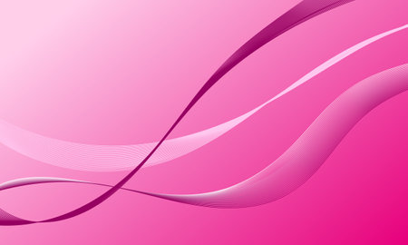 pink lines wave curves with smooth gradient abstract backgroundのイラスト素材