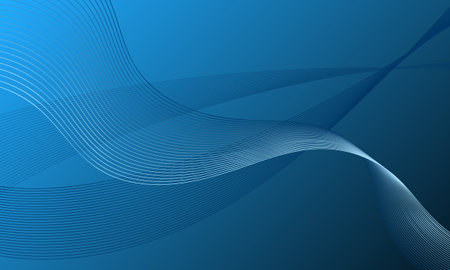 blue business lines wave curves with soft gradient abstract backgroundのイラスト素材