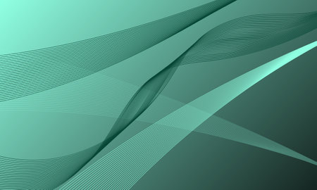 green business lines wave curves with soft gradient abstract backgroundのイラスト素材