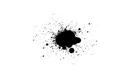 black ink brush painting splash splatter on white backgroundのイラスト素材