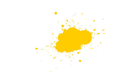 yellow watercolor brush painting splash splatterのイラスト素材