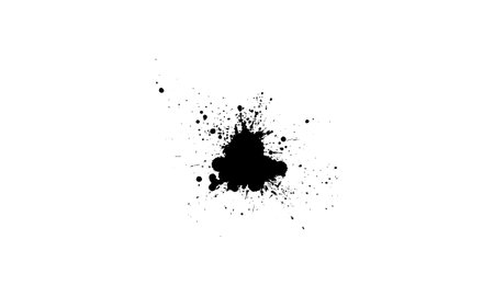 black watercolor brush painting splash splatter on white backgroundのイラスト素材
