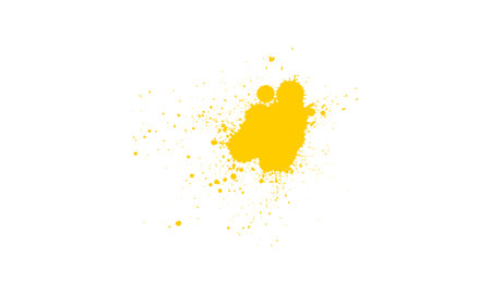 yellow watercolor brush painting splash splatter on white backgroundのイラスト素材