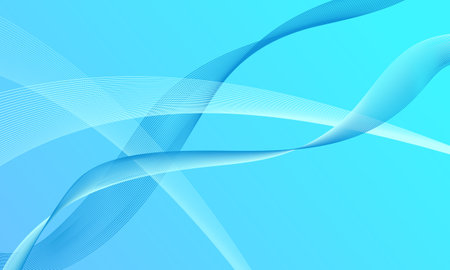 blue turquoise with business lines wave curves on gradient abstract backgroundのイラスト素材