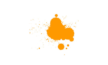 orange watercolor dropped splash splatter on white backgroundのイラスト素材
