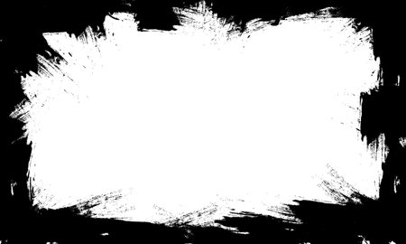 black brush stroke lines painting blank frame border picture artisticのイラスト素材