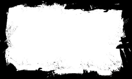 black stroke lines brush painting blank frame border picture artisticのイラスト素材