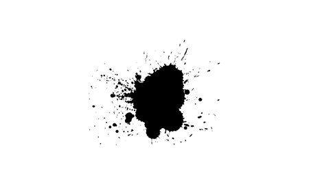 black ink brush painting splash splatterのイラスト素材