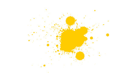 yellow watercolor brush dropped painting splash splatterのイラスト素材