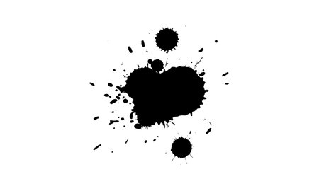 black ink dropped splash splatterのイラスト素材