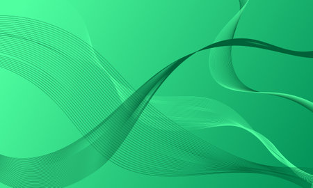 green light business lines wave curves on soft gradient abstract backgroundのイラスト素材