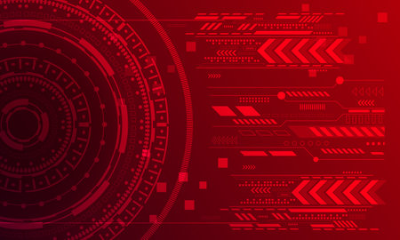 red circles line circuit networking high technology abstract backgroundのイラスト素材