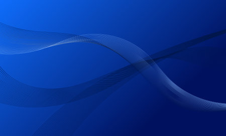 blue smooth lines wave curves with soft gradient abstract backgroundのイラスト素材