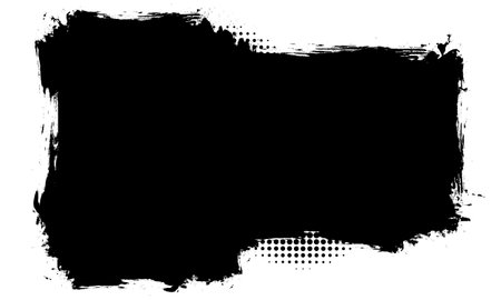 black banner label brush painting artistic grunge graphic abstract backgroundのイラスト素材
