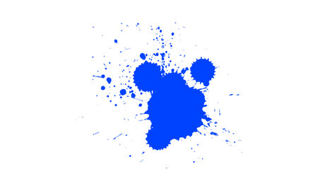 blue watercolor brush dropped painting splash splatter grunge graphic elementのイラスト素材