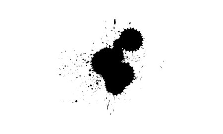 black ink brush painting dropped splash splatter artisticのイラスト素材