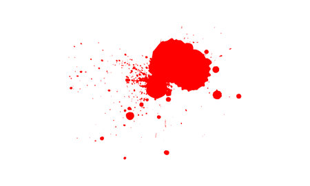 red watercolor brushed painting dropped splash splatter artisticのイラスト素材