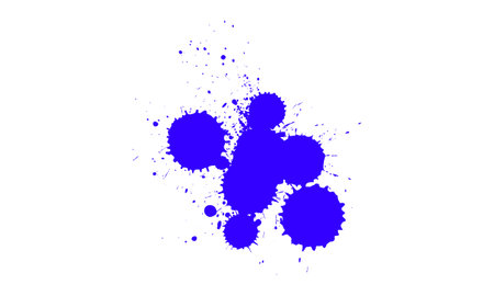 blue watercolor brushed painting splash splatter grunge graphic elementのイラスト素材