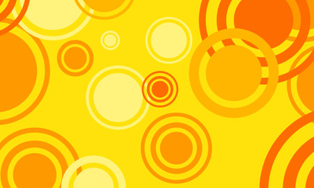 orange yellow circles funny pattern abstract backgroundのイラスト素材