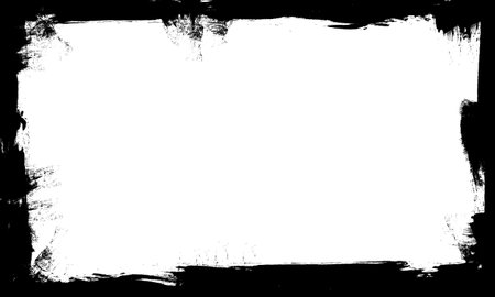 black ink brush painting blank frame border pictures artisti grunge graphic elementのイラスト素材