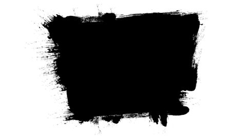 black ink brush painting blank banner label grunge graphic elementのイラスト素材