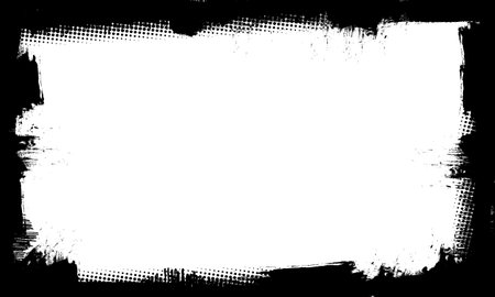 black ink brushed painting space blank banner label frame border picture artistic abstract backgroundのイラスト素材