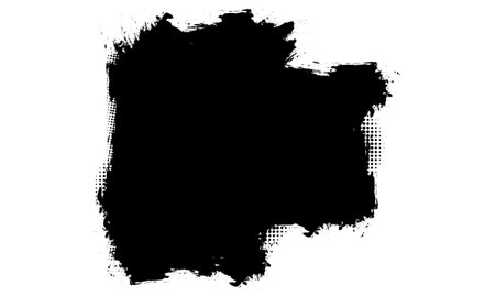 black ink brushed painting banner label artistic abstract backgroundのイラスト素材