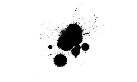 black ink brush dropped splatter splash grunge graphic elementのイラスト素材