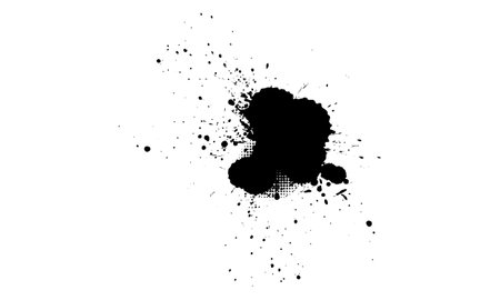 black ink brushed drop splatter splash artistic grunge graphic elementのイラスト素材