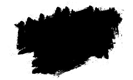 black ink brush painting banner label artistic grunge graphic elementのイラスト素材