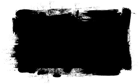 black ink brush painting blank space banner label artistic grunge graphic elementのイラスト素材
