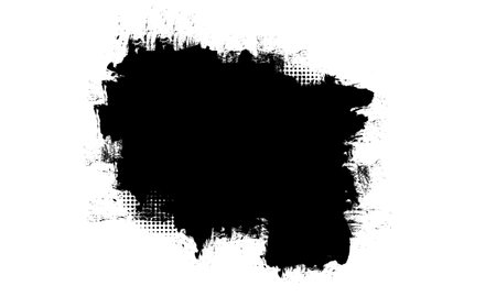 black ink brushed painting blank space banner label grunge graphic element artisticのイラスト素材