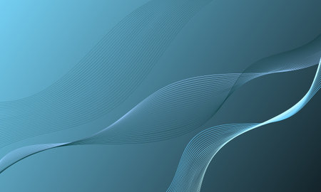 green blue business lines wave curves with soft gradient abstract backgroundのイラスト素材