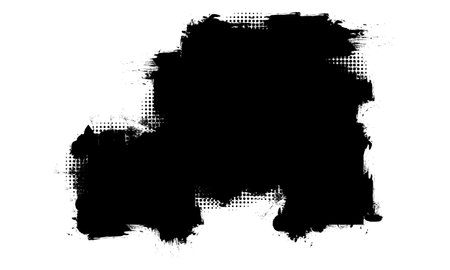 black ink brush painting banner label artistic grunge graphic element abstract backgroundのイラスト素材