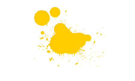 yellow brush painting dropped splash splatter grunge graphic elementのイラスト素材