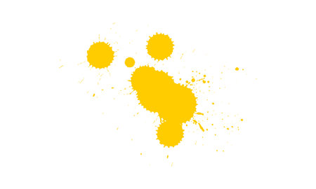 yellow brush dropped splatter splash grunge graphic element artisticのイラスト素材