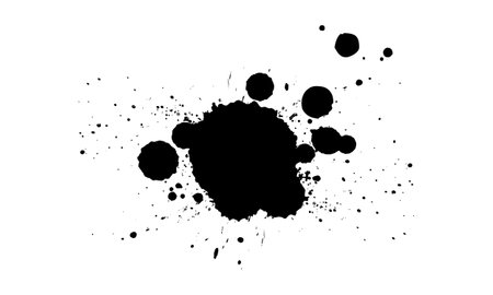 black ink brush dropped splatter splashのイラスト素材